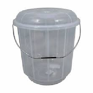 Transparent Bucket With Lid And Steel Handle